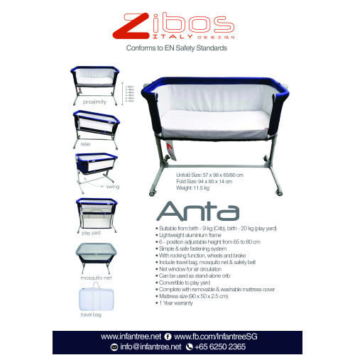 ZIBOS Anta Bedside Craddle (With Travel Bag & Mosquito Net) 